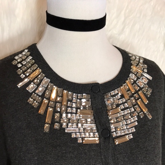 Cable & Gauge Gray Embellished Cardigan - Picture 4 of 7